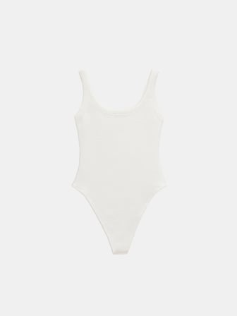 Askılı Bodysuit-Açık Ekru
