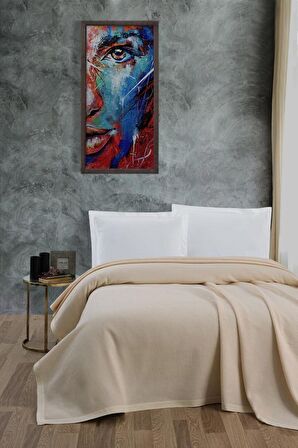 Klimalı Pike ,%100 Pamuk Petekli Pike , Dörtmevsim Pike Çift Kişilik 220x240 Krem