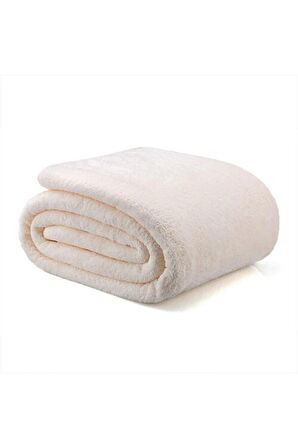 Mulberry Çift Kişilik Polar Battaniye Krem 220 x 230 cm