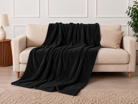Mulberry Tek Kişilik Polar Battaniye Siyah 100 x 170 cm