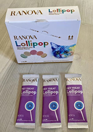 RANOVA Kurutulmuş Yaban Mersinli Kedi Lolipop 1,4 G X 3 Adet Sk:2026