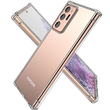Smcase Samsung Galaxy Note 20 Ultra Kılıf Darbe Korumalı Silikon  Tam Kapatan Nano Ekran Koruyucu