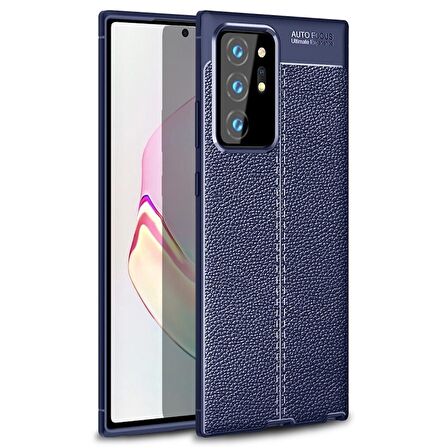 Smcase Samsung Galaxy Note 20 Ultra Kılıf Deri Dokulu Silikon