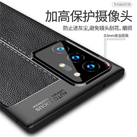 Smcase Samsung Galaxy Note 20 Ultra Kılıf Deri Dokulu Silikon  Tam Kapatan Nano Ekran Koruyucu