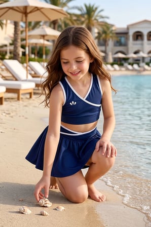 Kız Çocuk Sportif Lacivert Renk Crop - Şort Etek Alt Üst - Takım