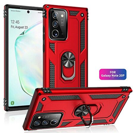 Smcase Samsung Galaxy Note 20 Ultra Kılıf Vega Yüzüklü Tank Silikon 