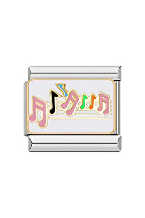 Renkli Notalar Çelik İtalyan Charm