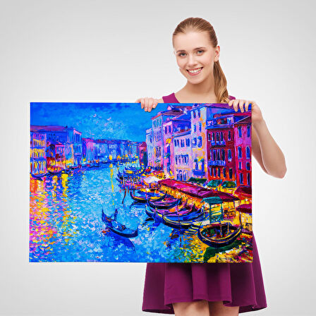 Harita Sepeti Rusya Neva Nehri Manzarası Duvar Tablosu-1207