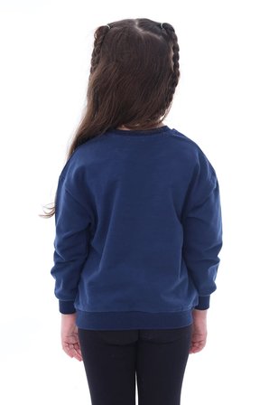 Unisex Çocuk Basic Düz Fırçalı %100 Pamuk Sweatshirt