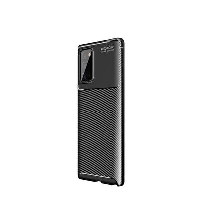 Smcase Samsung Galaxy Note 20 Kılıf Negro Karbon Silikon  Tam Kapatan Nano Ekran Koruyucu