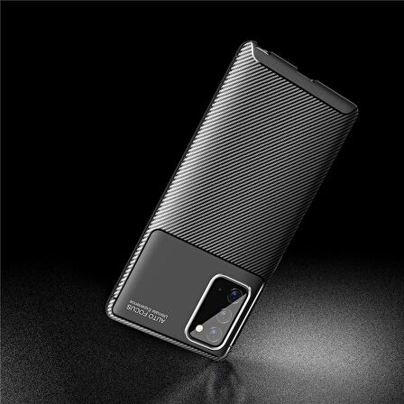 Smcase Samsung Galaxy Note 20 Kılıf Negro Karbon Silikon  Tam Kapatan Nano Ekran Koruyucu