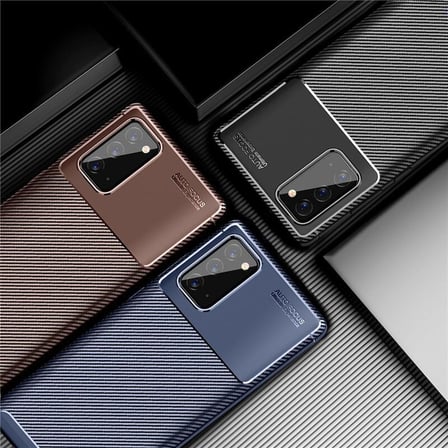 Smcase Samsung Galaxy Note 20 Kılıf Negro Karbon Silikon  Tam Kapatan Nano Ekran Koruyucu