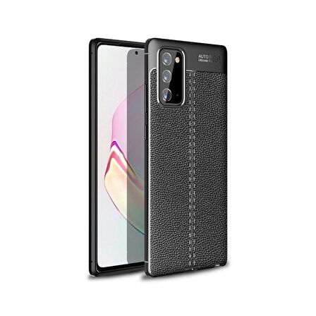 Smcase Samsung Galaxy Note 20 Kılıf Deri Dokulu Silikon