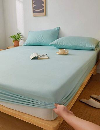 TOTEM Ranforce Pamuklu Yastık Kılıflı Lastikli Çarşaf Takımı 180 x 200 Battal Boy