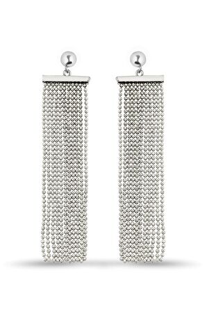 925 Ayar Gümüş Çok Zincirli Küpe - K088901