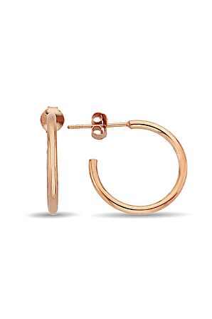 925 Ayar Gümüş Rose 16 mm Halka Küpe - K094101