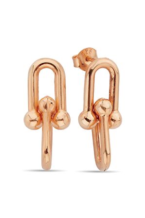 925 Ayar Gümüş Rose Link Küpe - K095001
