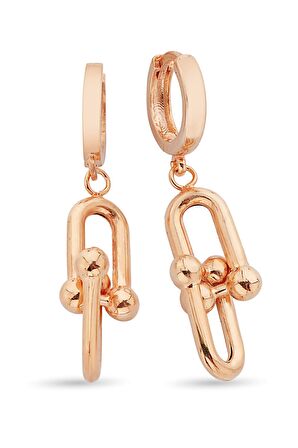 Sallantılı 925 Ayar Gümüş Rose Link Küpe - K095201