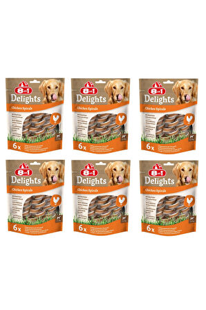 8in1 Delights Chicken Spirals Tavuklu Burgu Ödül 6 Lı X 6 Adet
