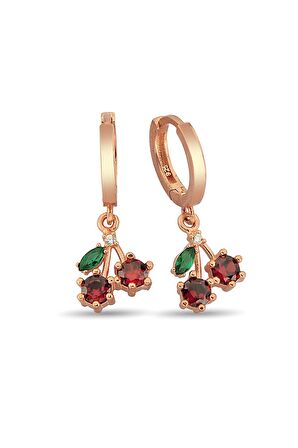 925 Ayar Gümüş Kiraz Küpe - K098501