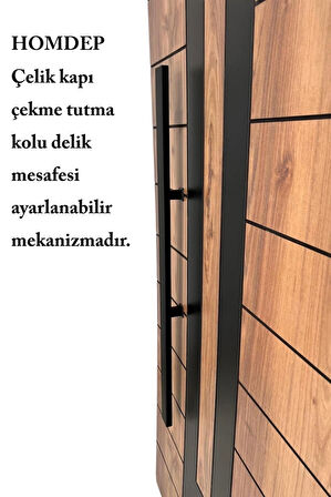 Homdep Çelik Kapı Çekme Kolu Tutma Kolu Dikdörtgen Model Renk Siyah 120cm