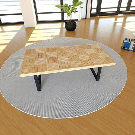  Orta sehpa ahşap doğal vernikli çay kahve sehpası klasik 120 X 60 cm
