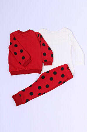 BEBEK 3`LÜ TAKIM BASKILI ÇITÇITLI RİBANALI C56