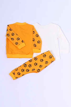 BEBEK 3`LÜ TAKIM BASKILI ÇITÇITLI RİBANALI C56