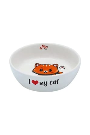 Kedi Formlu Seramik Mama ve Su Kabı