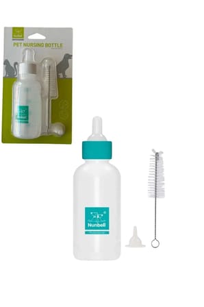Yavru Kedi ve Köpek Biberon Seti Temizleme Fırçalı 100 ml. - Mavi