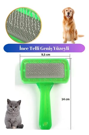 Şeffaf Telli Evcil Hayvan Tarama Fırçası Yeşil