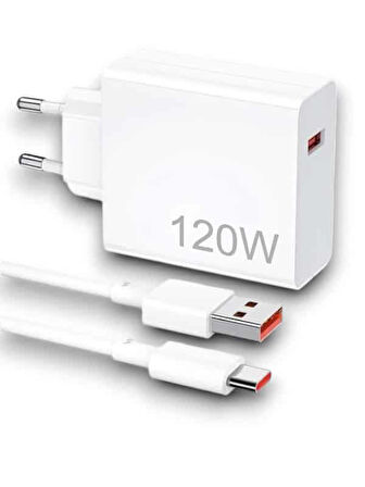 Kesintisiz Şarj İçin 120W Turbo Hızlı Şarj Aleti ve Kablosu