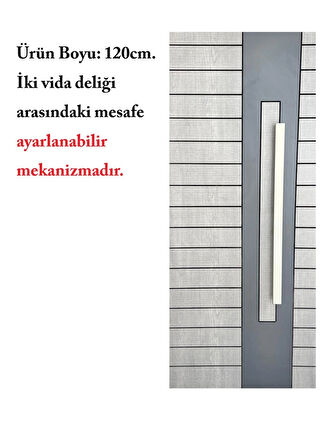 Homdep Çelik Kapı Çekme Kolu Tutma Kolu 120cm Uzunluk Dikdörtgen Model Renk: Saten , Gümüş Gri