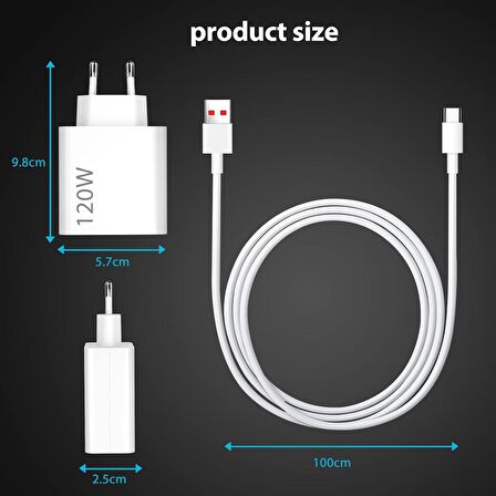 Honor Serisi Uyumlu 120 Watt Type C Hızlı Şarj Aleti