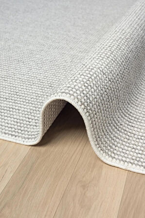 Beyaz  Gri Yumuşak Dokulu Halı Kilim Salon Mutfak Koridor Yolluk Dokuma Makine Halısı 026