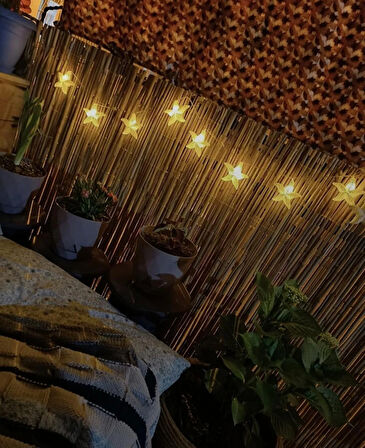 1,20 Metre X 6 Metre Kamış Hasır Balkon Çiti Gölgelik Bahçe Çiti Dekorasyon 