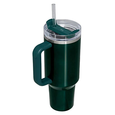Stanley Quencher Pipetli Termos Bardak 1.18 Lt Metalik Yeşil