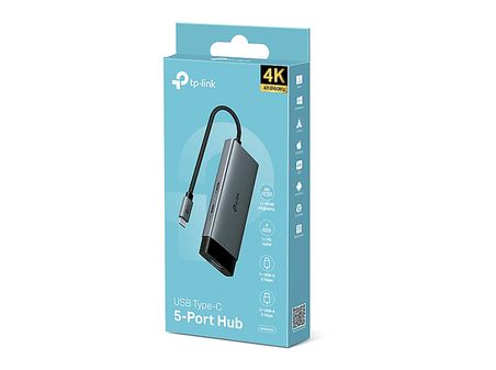 TP-LINK UH5020C | USB-C 5-in-1 Hub | 4K HDMI | 100W Şarj | 2 USB-A | 1 USB-C | Tak & Çalıştır | Windows/Mac/Linux & Mobile