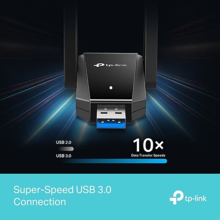 Archer TX30U Plus | AX1800 Wi-Fi 6 Kablosuz USB Adaptör | Çift Yüksek Çekim Güçlü Anten | Beamforming & Mu-Mımo | USB 3.0 | Wpa3 Güvenlik | Dahili Sürücü (Tak-Çalıştır) | Oyuncu Ağ Adaptörü