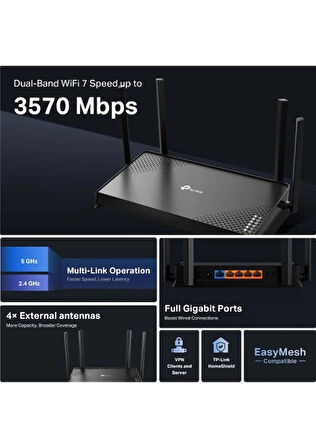 Tp-Link Archer Be220 Dual Bant Wi-fi 7 Be3600 Router