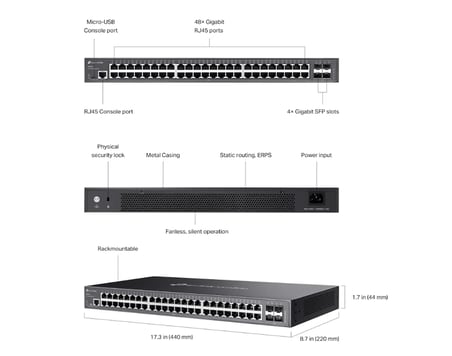 TP-Link Omada TL-SG3452P 48 Port Gigabit PoE+ 4xSFP L2+ Yönetilebilir Switch