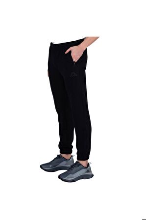 Erkek Siyah Penye Logo Uklo Tk Spor Eşofman Altı Vo341i2xw-005