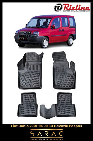 Rizline Fiat Doblo 2008 Model 3D Havuzlu Paspas