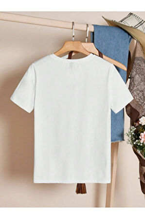 Unisex Pamuklu Eriyen Kalpler Baskılı Tasarım T-shirt