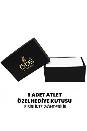 Öts Premium 5’li Erkek Atlet Süprem - Hediye Kutulu, %100 Pamuk, Ultra Yumuşak Kumaş, Etiketsiz