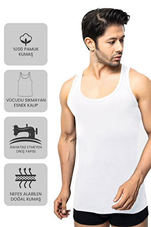 Öts Premium 5’li Erkek Atlet Süprem - Hediye Kutulu, %100 Pamuk, Ultra Yumuşak Kumaş, Etiketsiz