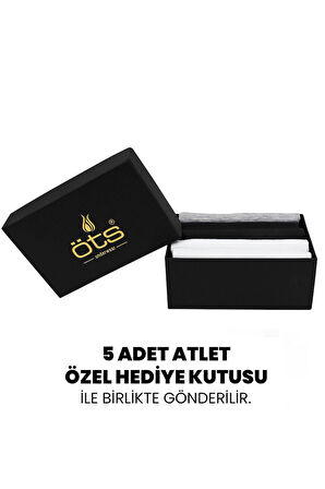 Öts Premium 5’li Erkek Atlet Süprem - Hediye Kutulu, %100 Pamuk, Ultra Yumuşak Kumaş, Etiketsiz