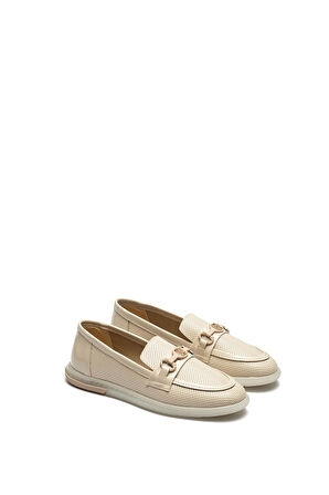 Kadın İğne Baskılı Günlük Loafer Makosen Casual Rugan Ayakkabı