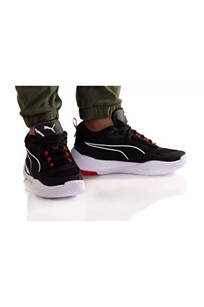Puma Kadın Erkek Siyah Beyaz Kırmızı PLAYMAKER Günlük Yürüyüş Spor Ayakkabı VO38584101
