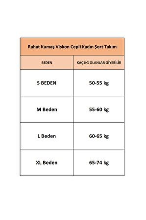 Rahat Kumaş Viskon Cepli Kadın Şort Takım 2107